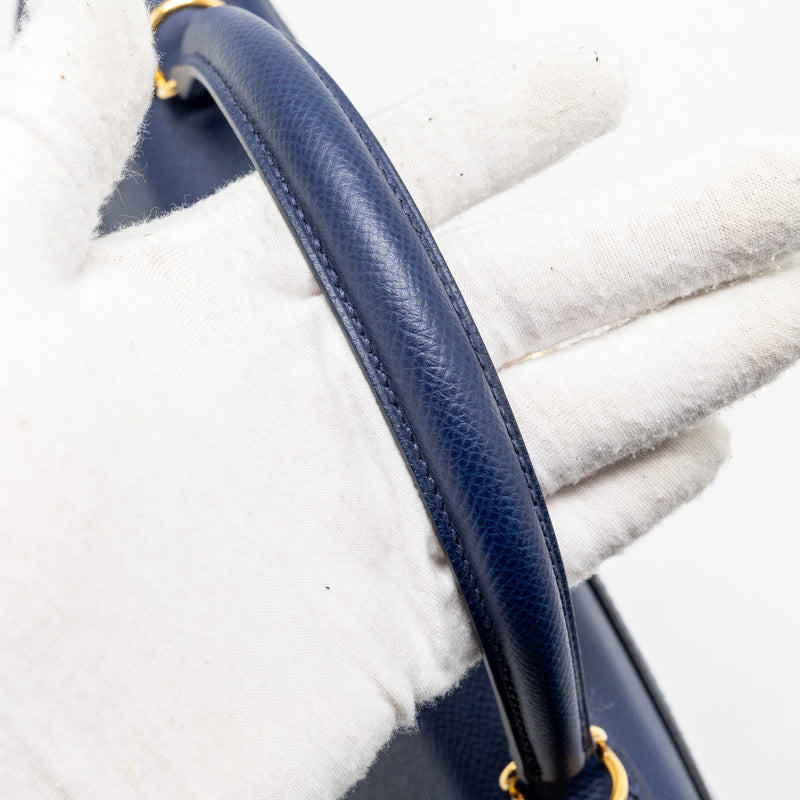 Hermes kelly 32 epsom blue sapphire GHW stamp X