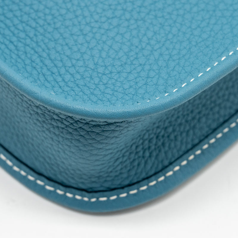 Hermes Mini Evelyne Clemence New Blue Jean SHW Stamp W