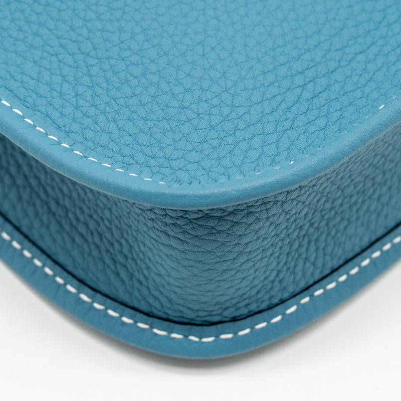 Hermes Mini Evelyne Clemence New Blue Jean SHW Stamp W