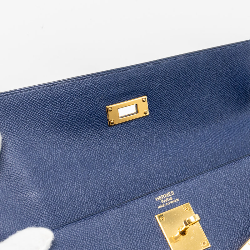 Hermes kelly 32 epsom blue sapphire GHW stamp X
