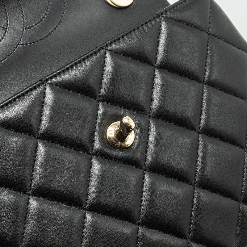 Chanel Small Trendy CC Flap Bag Lambskin Black LGHW (Microchip)