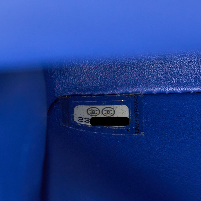 Chanel Medium Classic Double Flap Bag Python Blue GHW