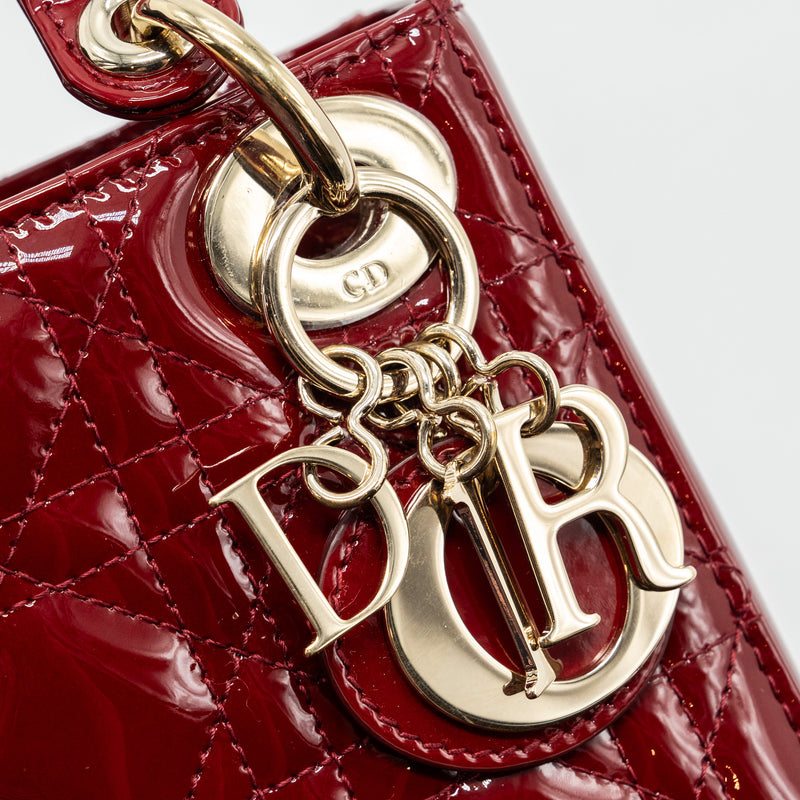 Dior Mini Lady Dior Patent Red LGHW