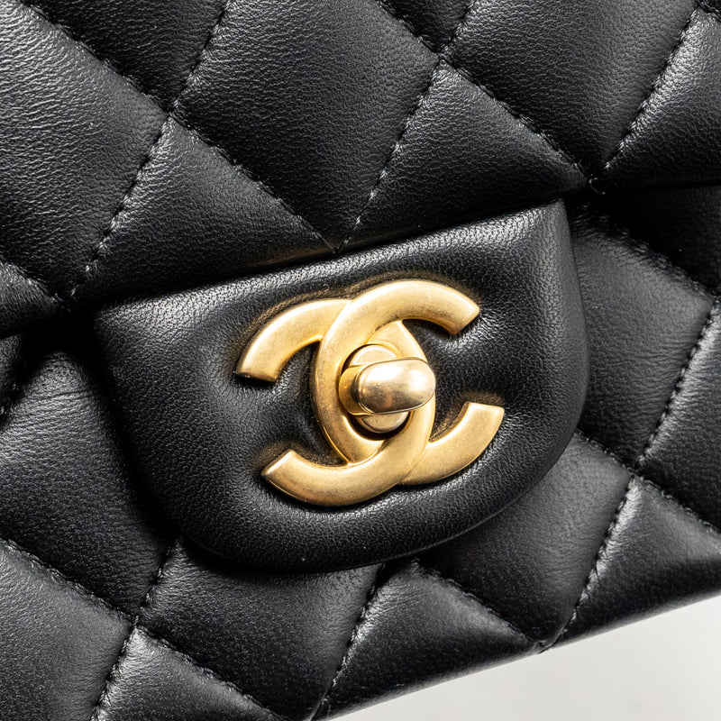 Chanel Top Handle Mini Rectangular Lambskin Black GHW (microchip)
