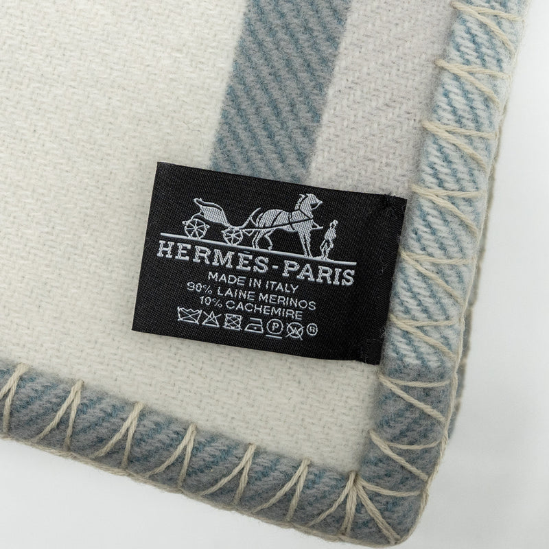 Hermes Ithaque Blanket Wool/Cashmere Gris Perle