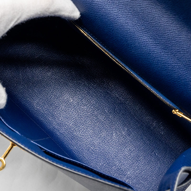Hermes kelly 32 epsom blue sapphire GHW stamp X
