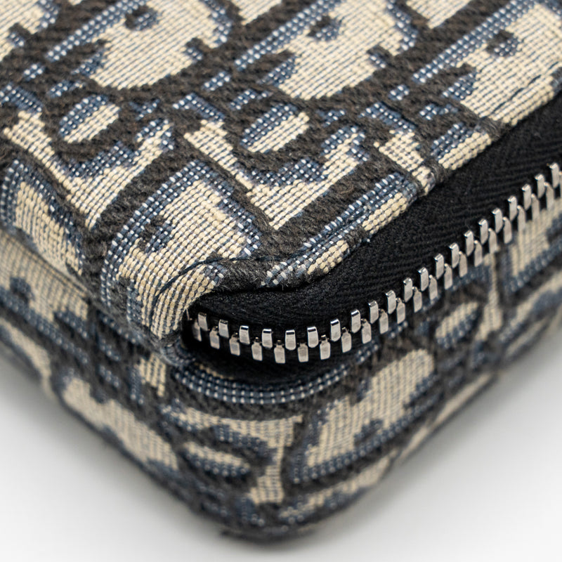 Dior Wallet On Strap Oblique Jacquard Canvas/Leather Blue SHW