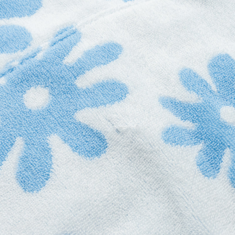 Prada size XS flower print drawstring hoodie Cotton multicolour light blue / white