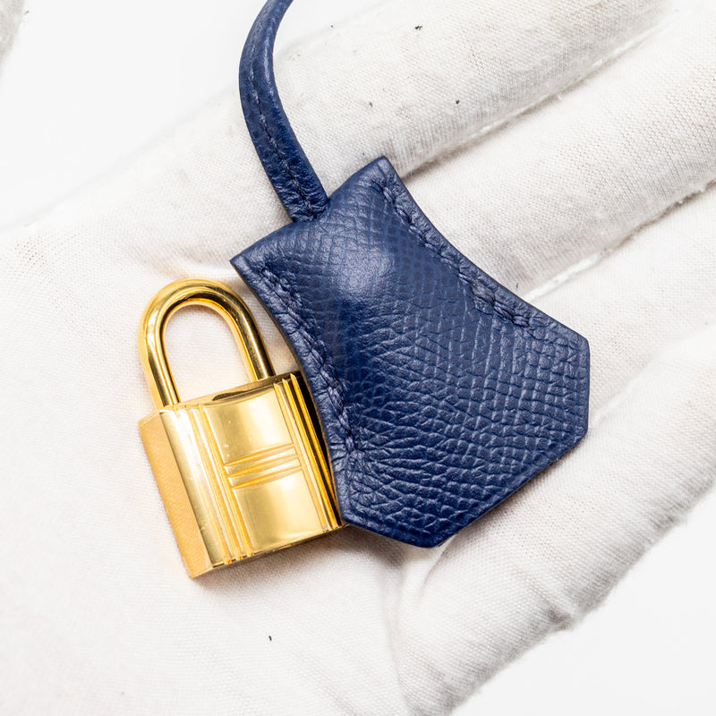 Hermes kelly 32 epsom blue sapphire GHW stamp X