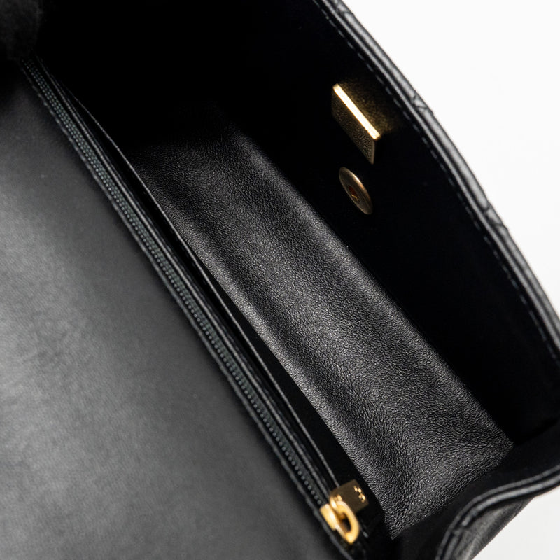 Chanel Top Handle Mini Rectangular Lambskin Black GHW (microchip)