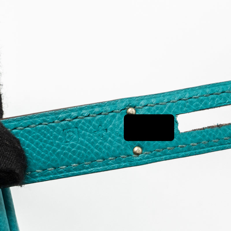 Hermes birkin 35 epsom blue paon SHW stamp square P