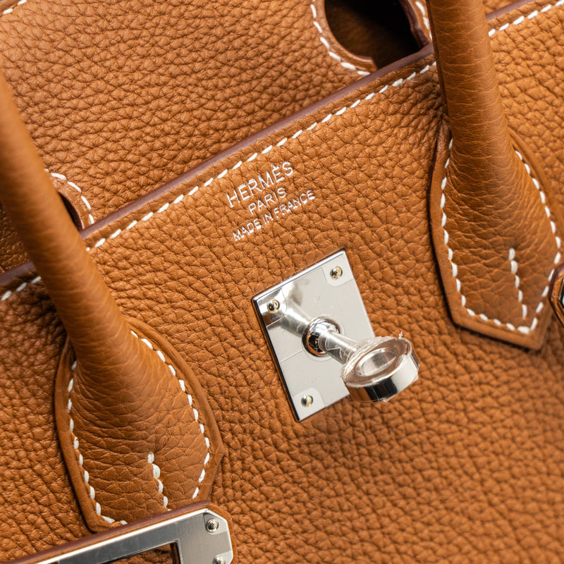 Hermes birkin 25 togo gold SHW stamp U