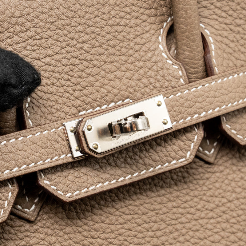 Hermes Birkin 25 Togo Etoupe SHW Stamp W