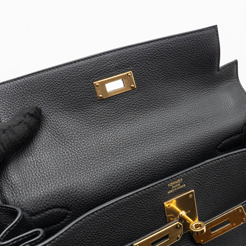 Hermes Kelly 28 Togo Black GHW Stamp Z