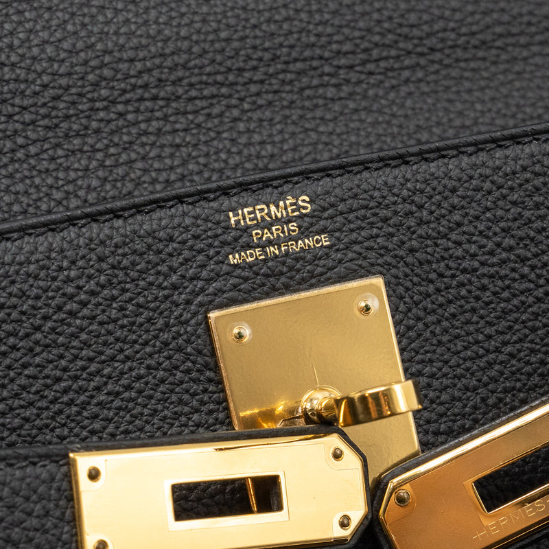 Hermes Kelly 28 Togo Black GHW Stamp Z