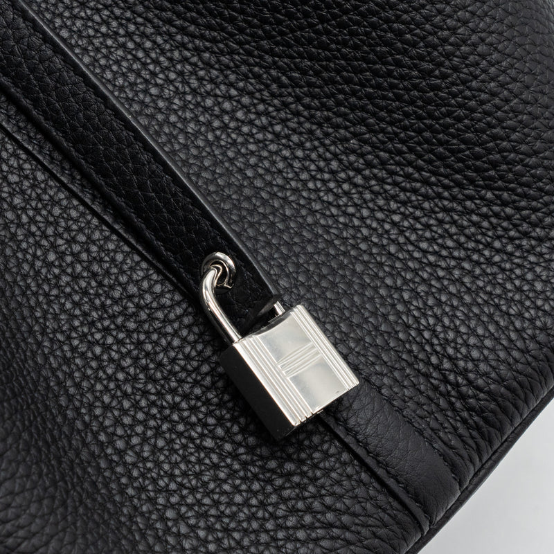 Hermes picotin 22 lock bag clemence black SHW stamp B