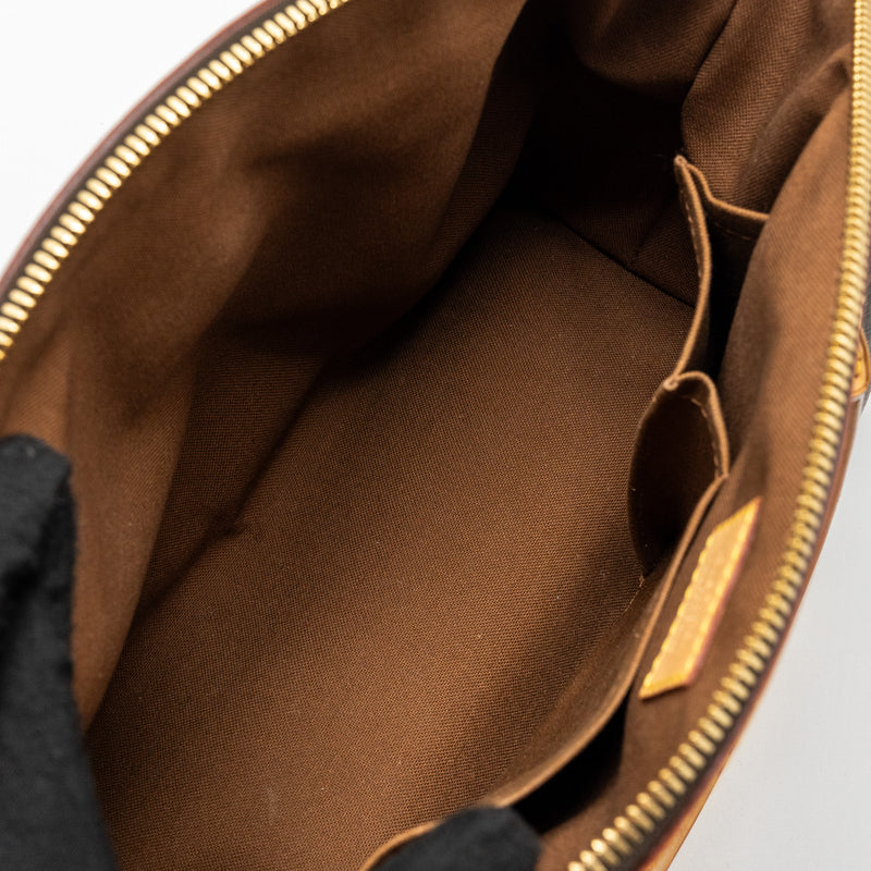 Louis Vuitton Tivoli Top Zip Satchel Handbag Monogram Canvas PM Brown