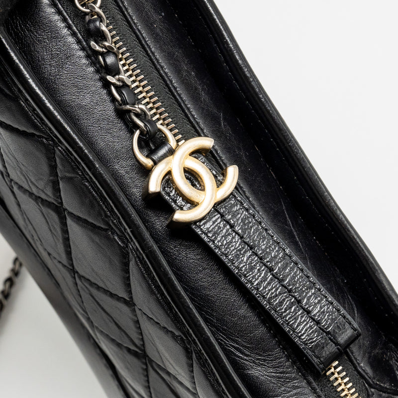 Chanel Small Gabrielle Hobo Bag Calfskin Black Multicolour Hardware