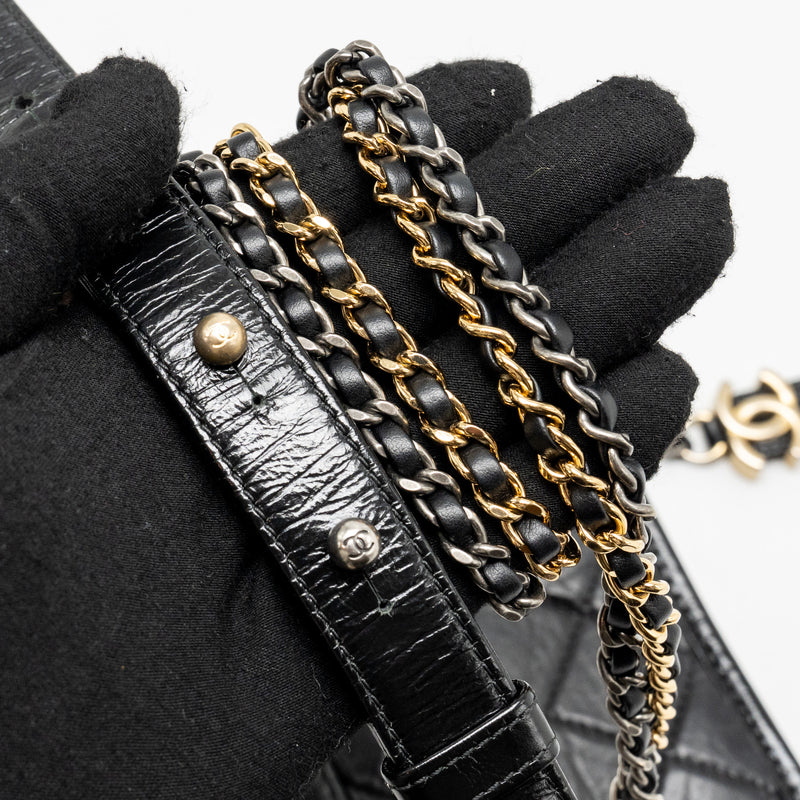 Chanel Small Gabrielle Hobo Bag Calfskin Black Multicolour Hardware