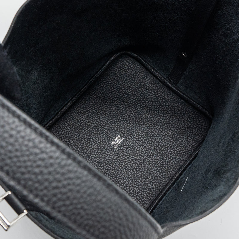 Hermes picotin 22 lock bag clemence black SHW stamp B