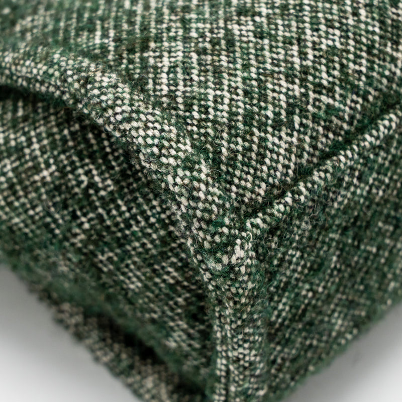 Chanel Small Shopping Tote Bag Fabric/Leather Green/White SHW (Microchip)