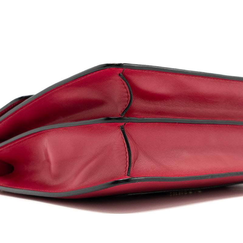 Bvlgari top handle serpenti flap bag calfskin dark pink LGHW