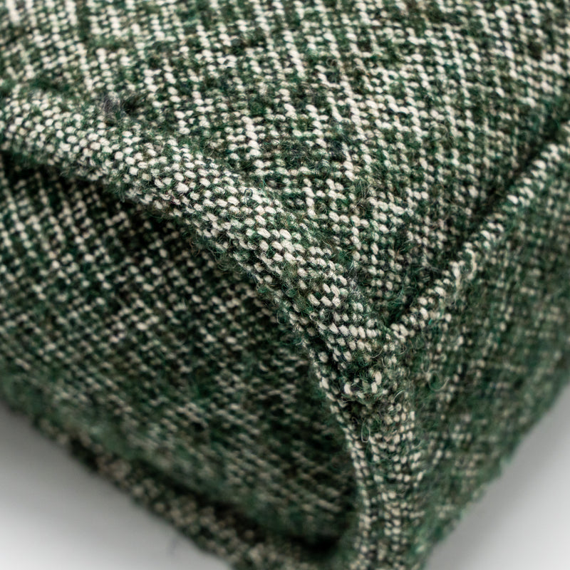 Chanel Small Shopping Tote Bag Fabric/Leather Green/White SHW (Microchip)