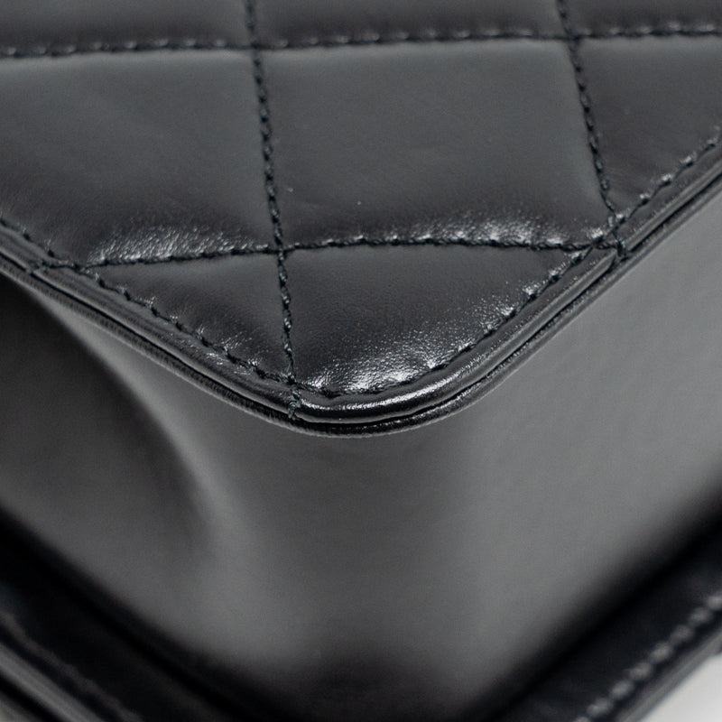 Chanel Gold Crush Mini Flap Bag Calfskin Black GHW (Microchip)