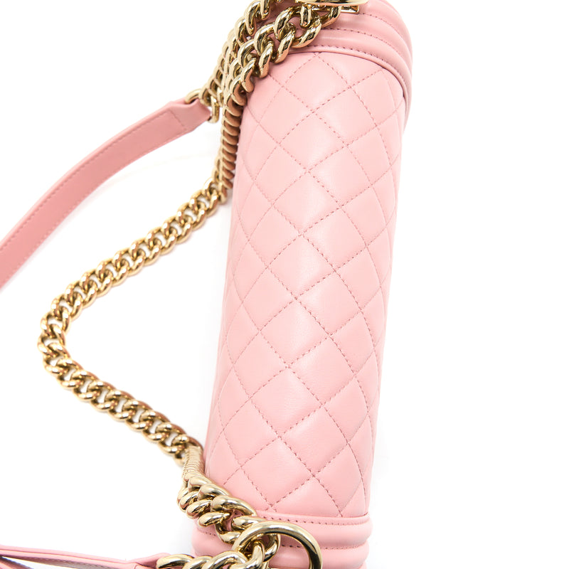 Chanel Medium Boy Bag Calfskin Pink LGHW