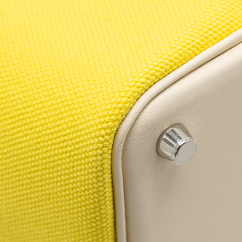 Hermes Cargo Picotin 18 Lock Bag Canvas/Swift Jaune Citron/Nata SHW Stamp U