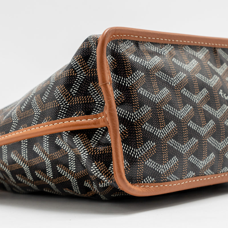 Goyard Mini Anjou Tote Goyardline Canvas/Leather Tan/Black SHW
