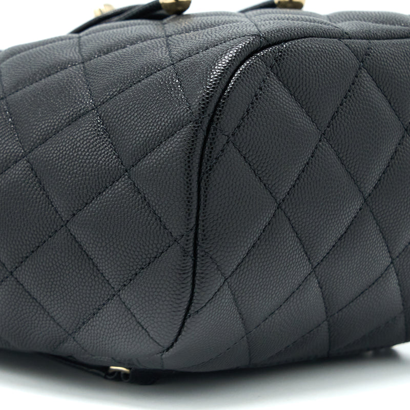 Chanel 23p Mini Flap Backpack Caviar Black LGHW (Microchip)