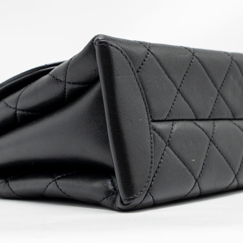 Chanel Mini Trendy Spirit Top Handle Flap Bag Lambskin Black GHW