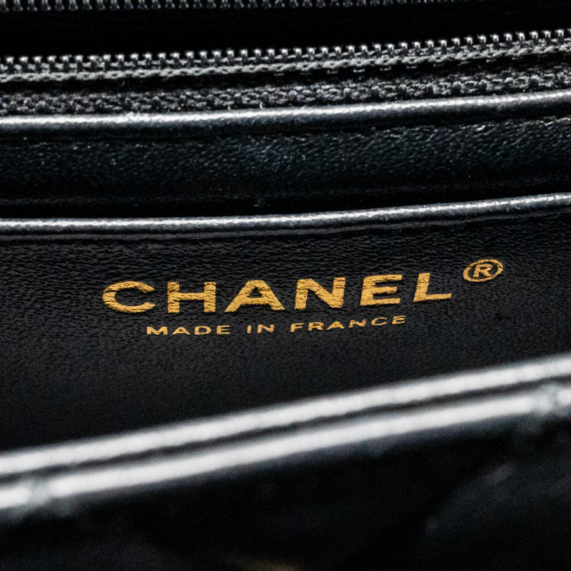 Chanel Coco Charms Mini Rectangular Flap Bag Lambskin Black LGHW