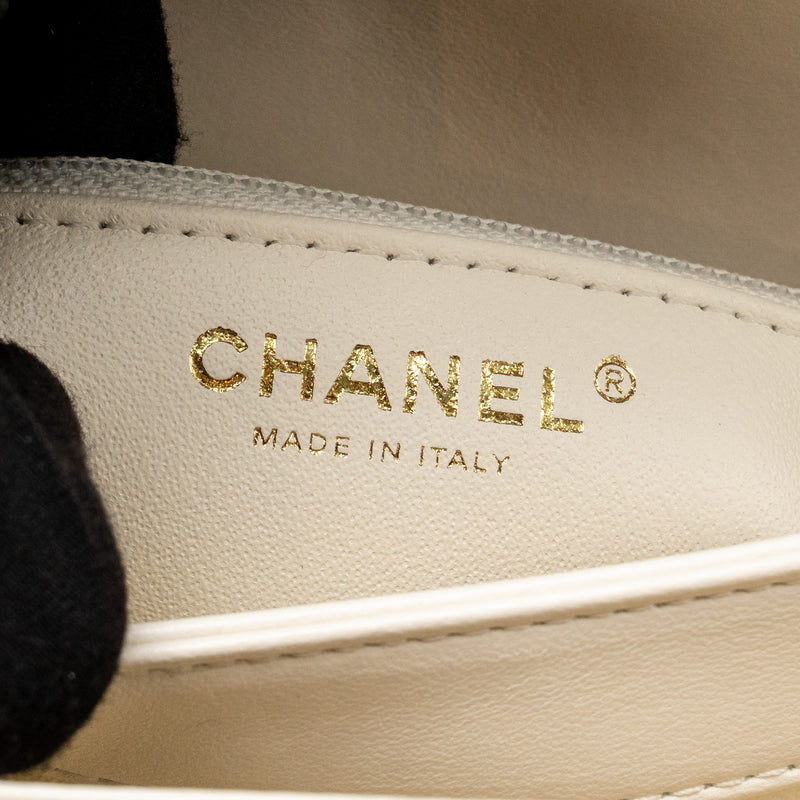 Chanel Top Handle Trendy CC Flap Bag Lambskin White RGHW (microchip)