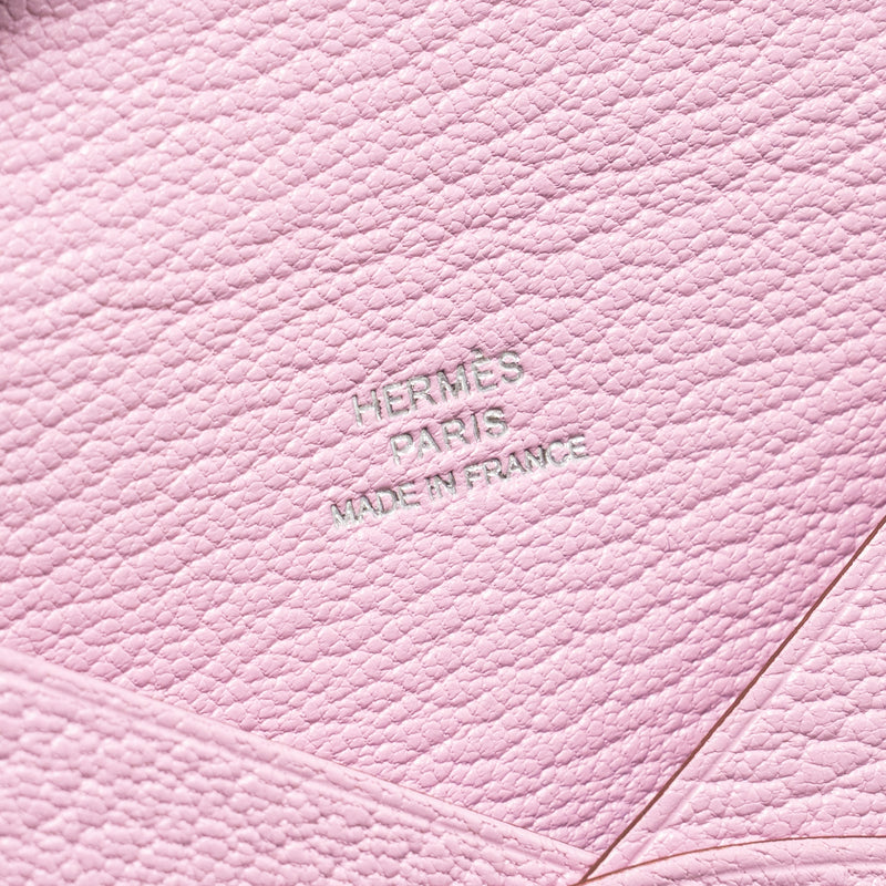 Hermes Calvi Card Holder Chèvre Mysore Mauve Sylvestre SHW Stamp D
