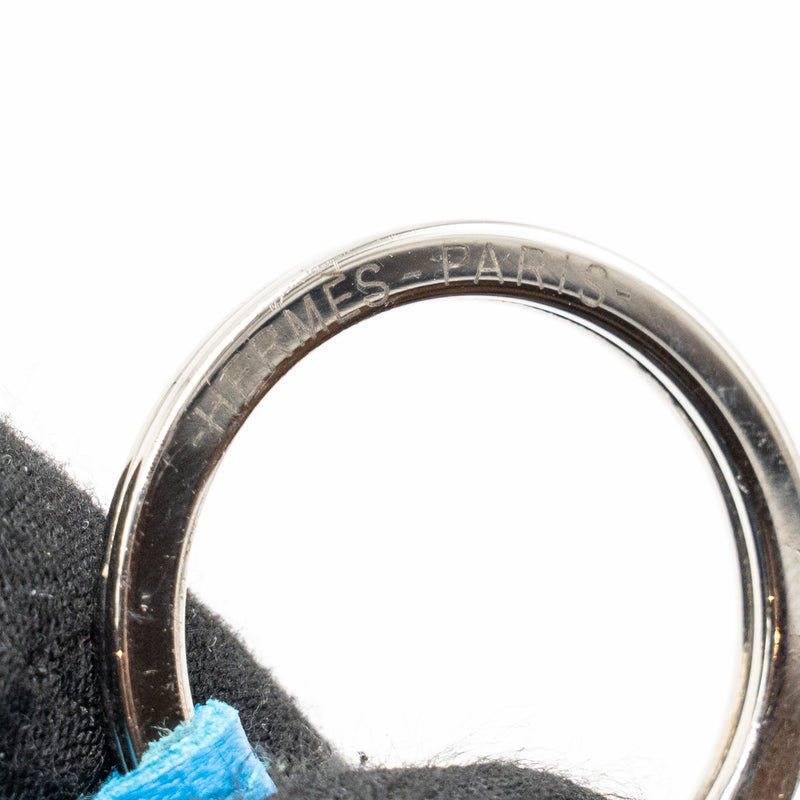Hermes Porte-Cles Carmen Key Ring Leather Blue
