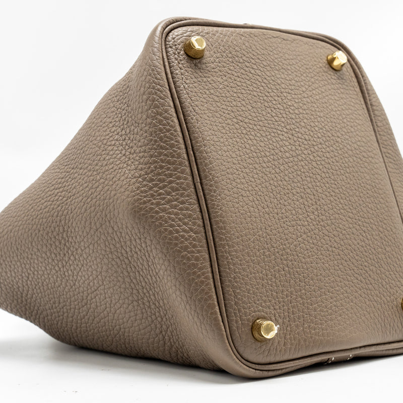 Hermes Picotin 18 Lock Bag Clemence Etoupe GHW Stamp D