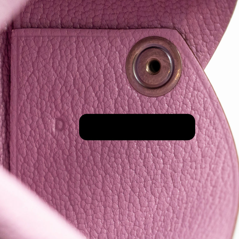 Hermes Calvi Card Holder Chèvre Mysore Mauve Sylvestre SHW Stamp D