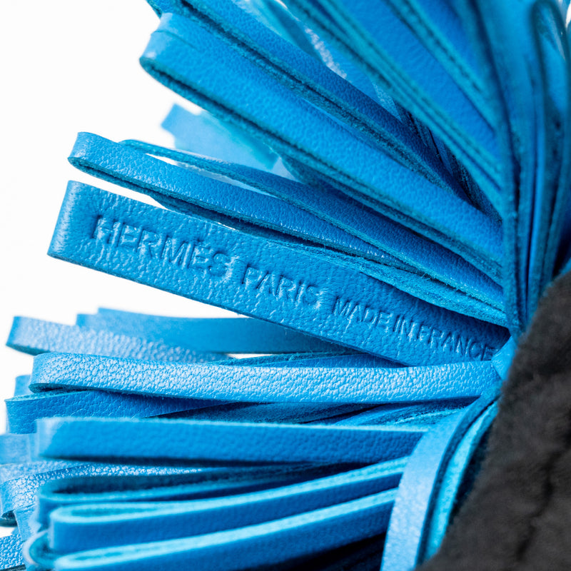Hermes Porte-Cles Carmen Key Ring Leather Blue