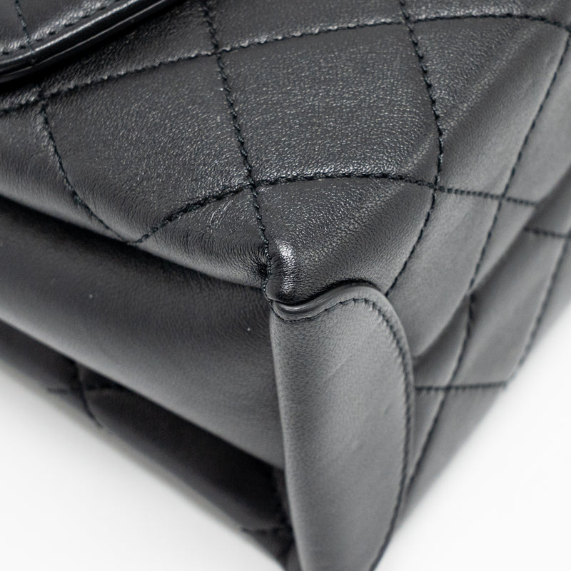 Chanel Mini Trendy Spirit Top Handle Flap Bag Lambskin Black GHW