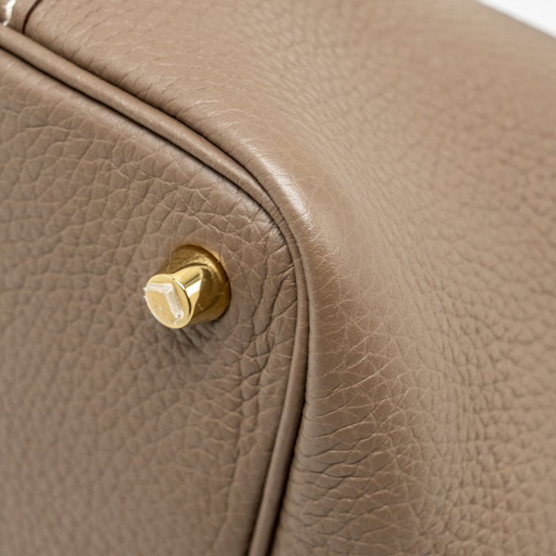 Hermes Picotin 18 Lock Bag Clemence Etoupe GHW Stamp D