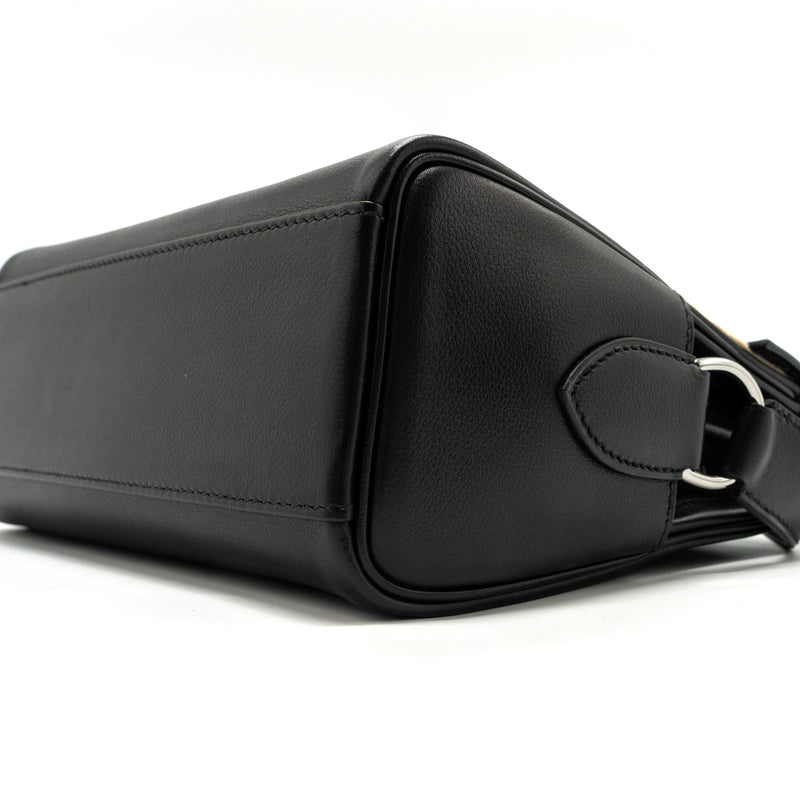 Hermes kelly messanger PM bag evergrain black SHW stamp B