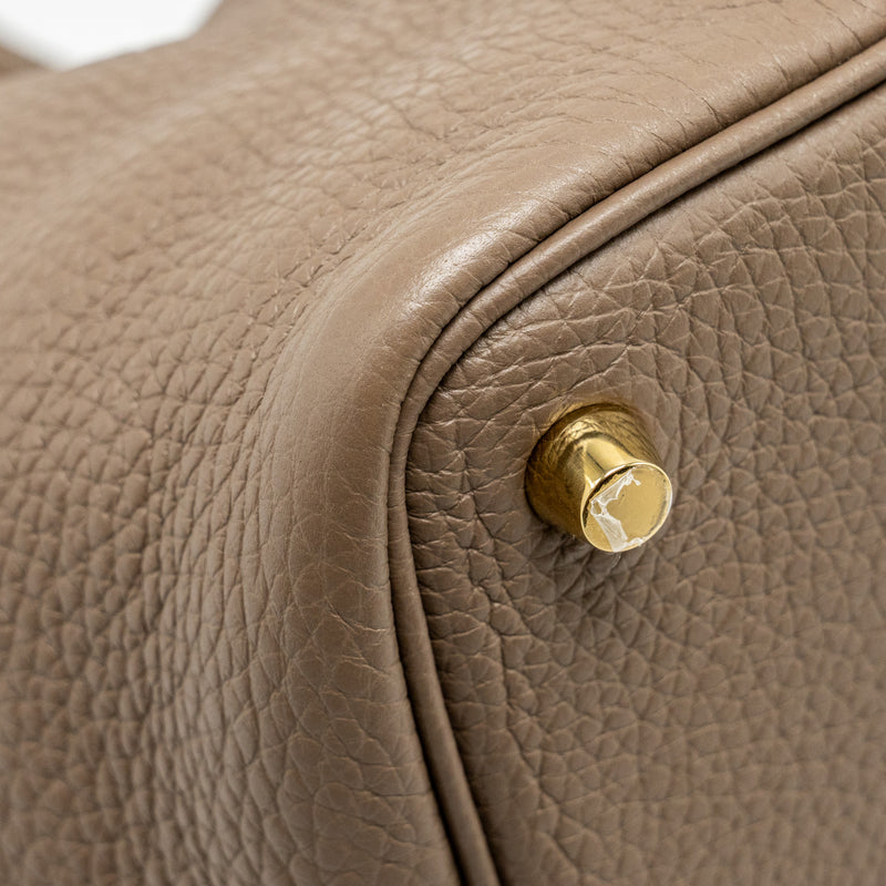 Hermes Picotin 18 Lock Bag Clemence Etoupe GHW Stamp D