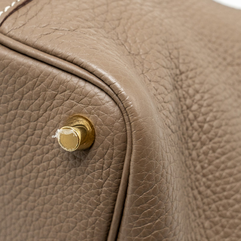 Hermes Picotin 18 Lock Bag Clemence Etoupe GHW Stamp D