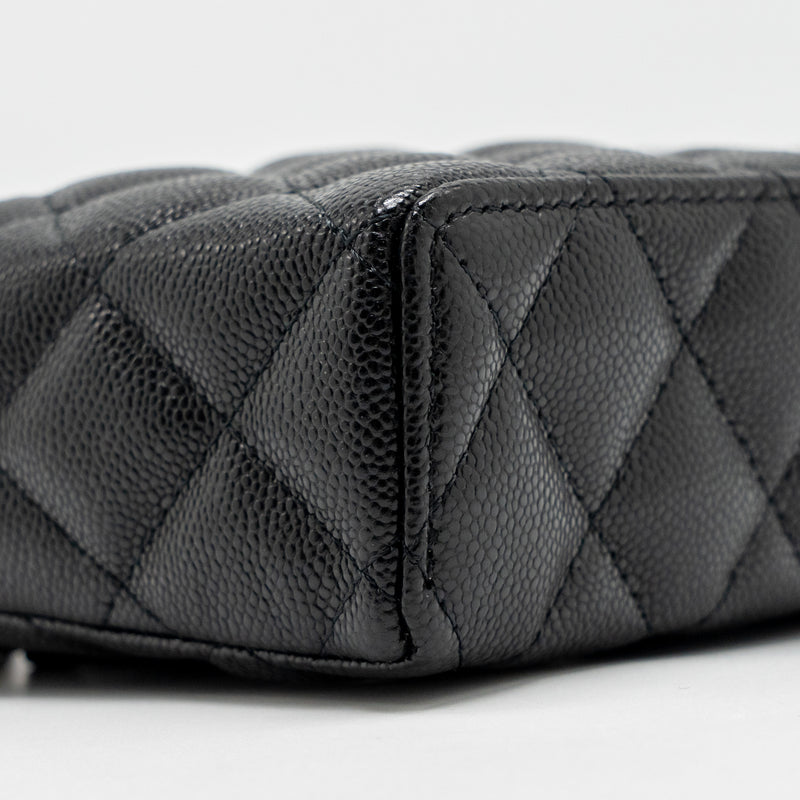 CHANEL 25P CC Top Handle Vanity Bag Caviar Black LGHW (Microchip)
