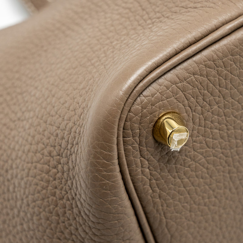 Hermes Picotin 18 Lock Bag Clemence Etoupe GHW Stamp D