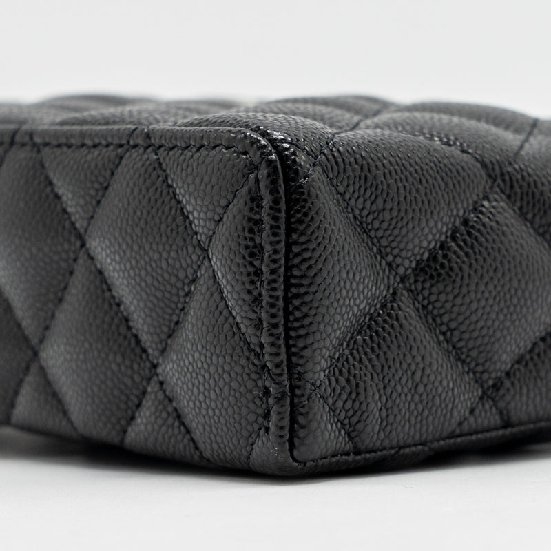 CHANEL 25P CC Top Handle Vanity Bag Caviar Black LGHW (Microchip)