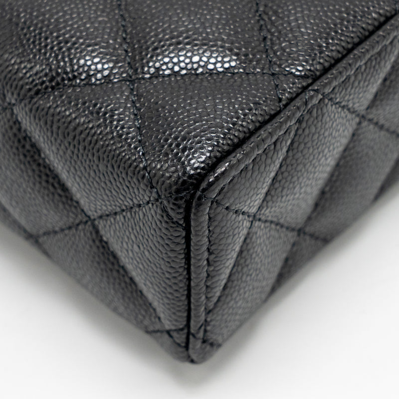 CHANEL 25P CC Top Handle Vanity Bag Caviar Black LGHW (Microchip)