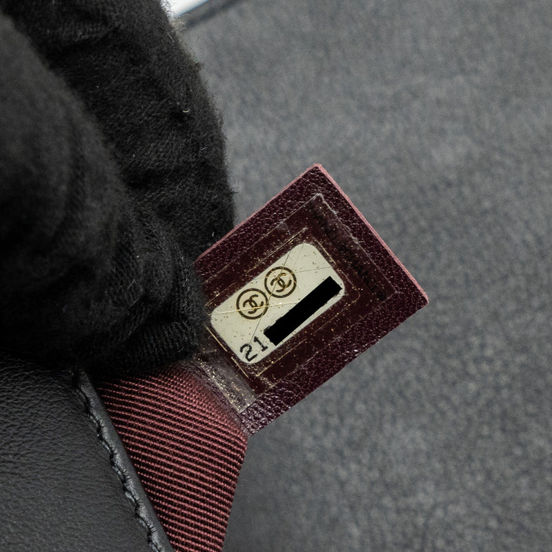 Chanel medium boy bag calfskin black ruthenium hardware